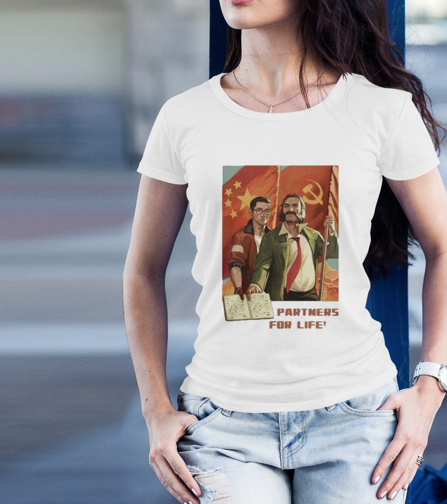 Disco Elysium 2025 Partners For Life Soviet Chinese Flag Art T-Shirt