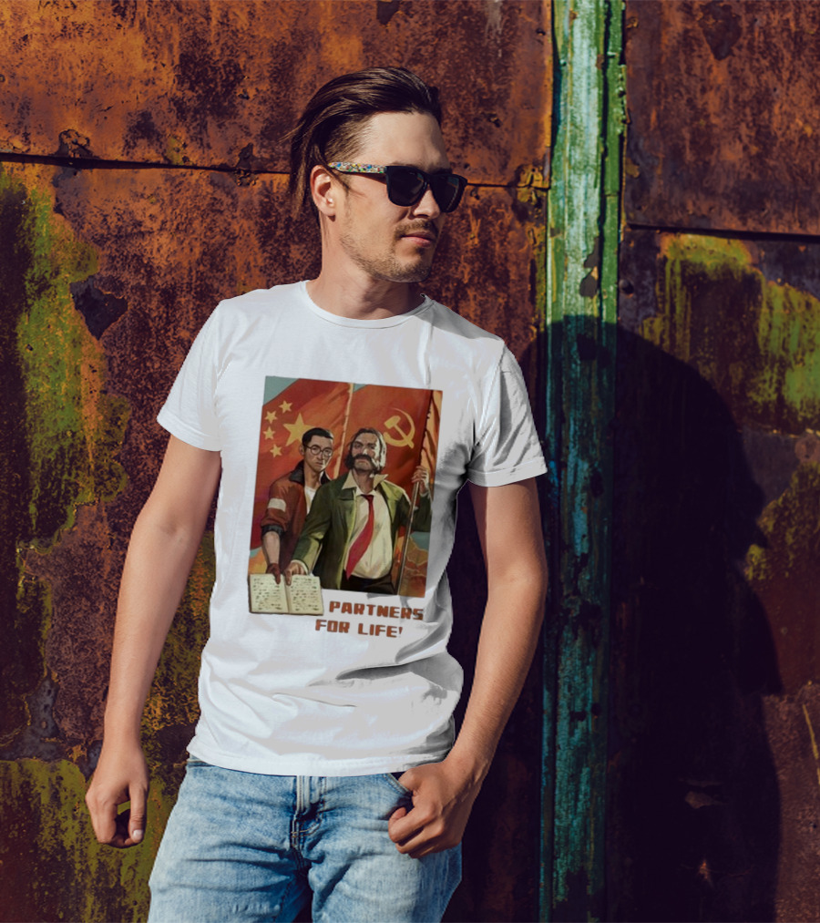 Disco Elysium 2025 Partners For Life Soviet Chinese Flag Art T-Shirt