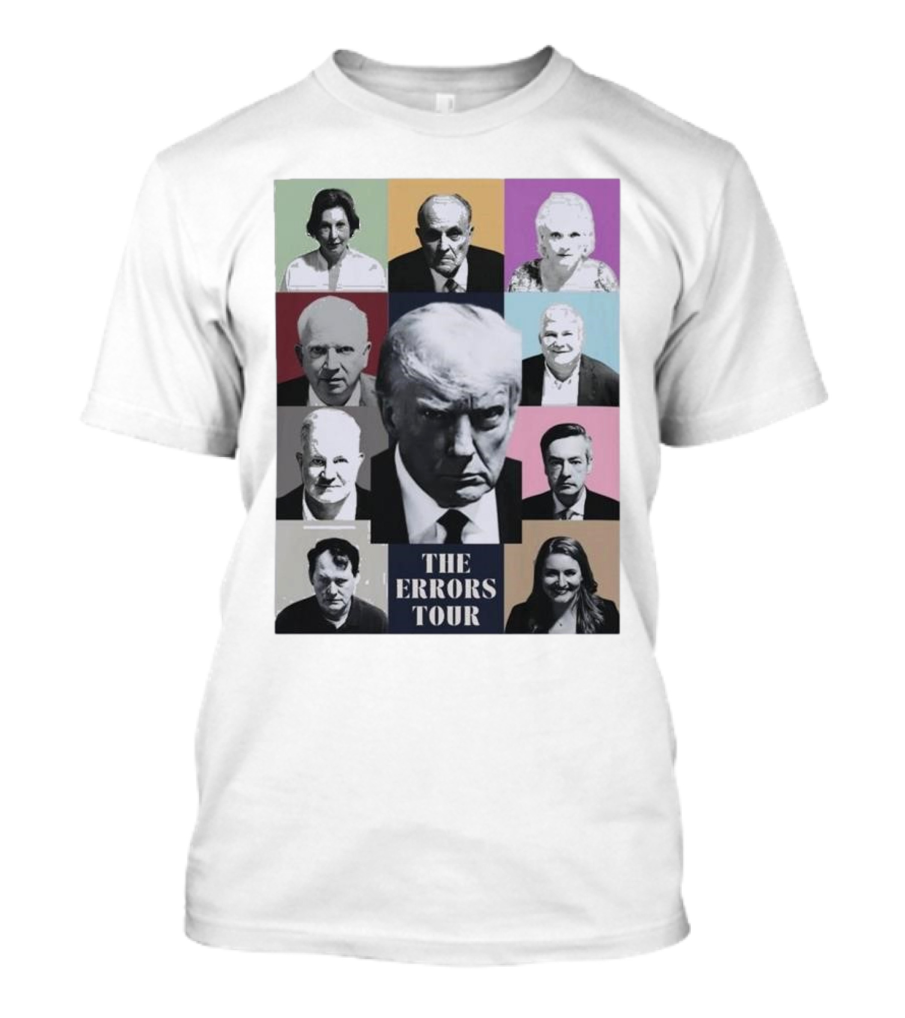 Donald Trump Shot The Errors Tour Nine Portraits Multicolor Background T-Shirt