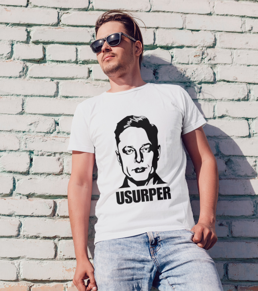 Elon Musk Usurpator Iconic Minimalist Style T-Shirt