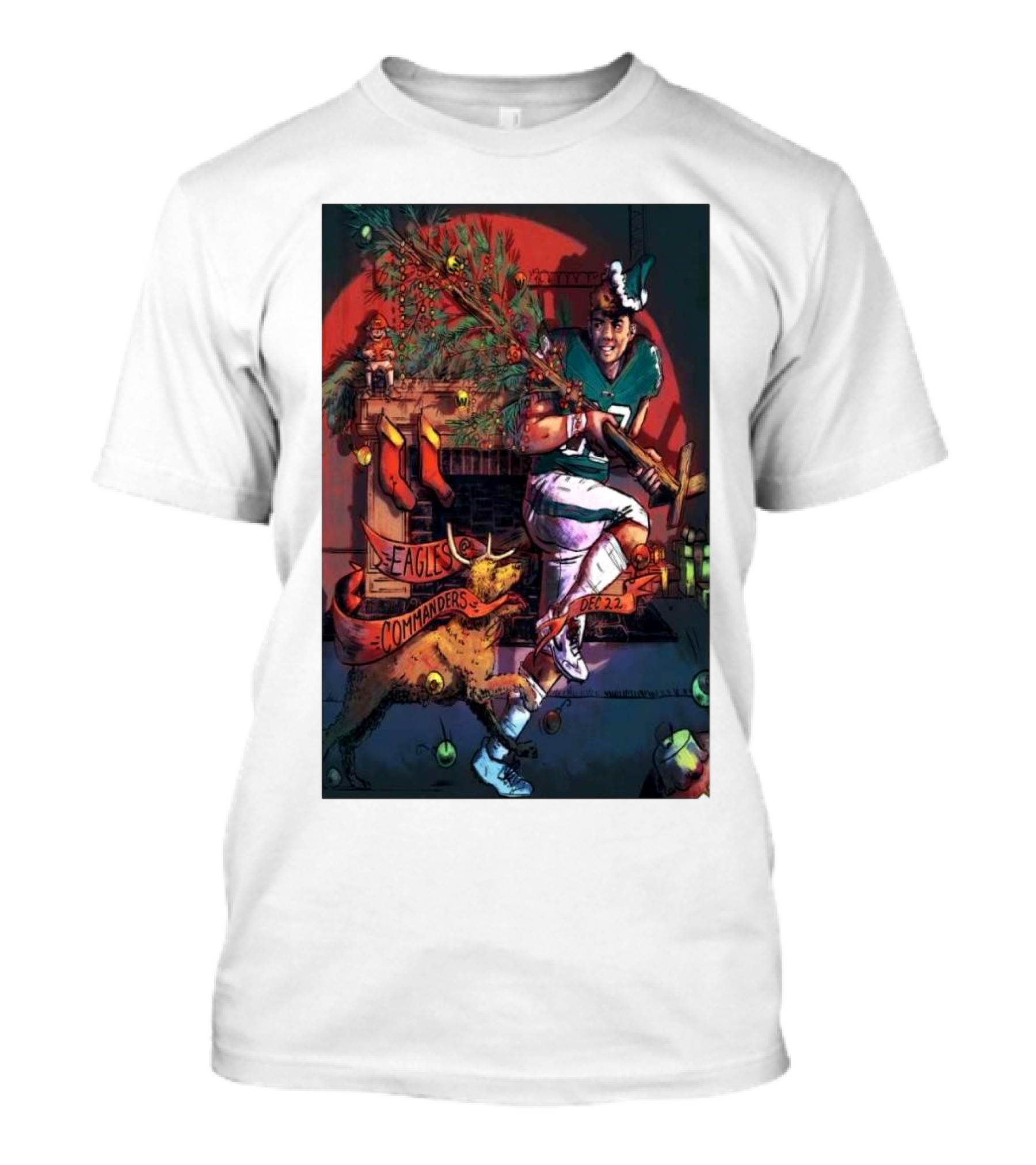Eagles Vs Commanders Christmas Clash Dec 22 2024 Northwest Stadium Landover MD T-Shirt