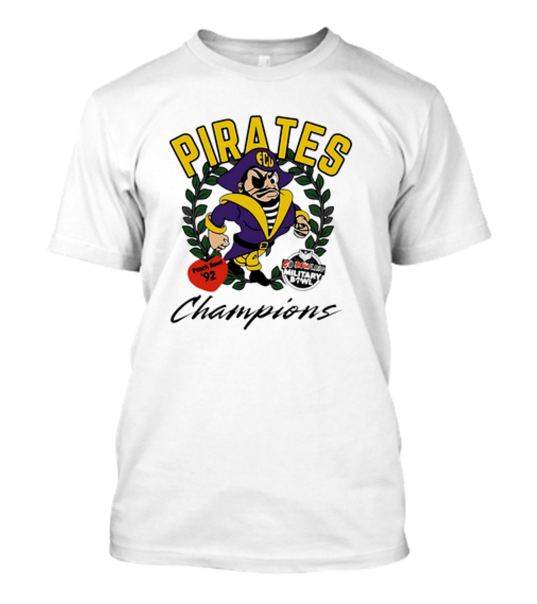 Pirates ECU Peach Bowl '92 Football Champions T-Shirt