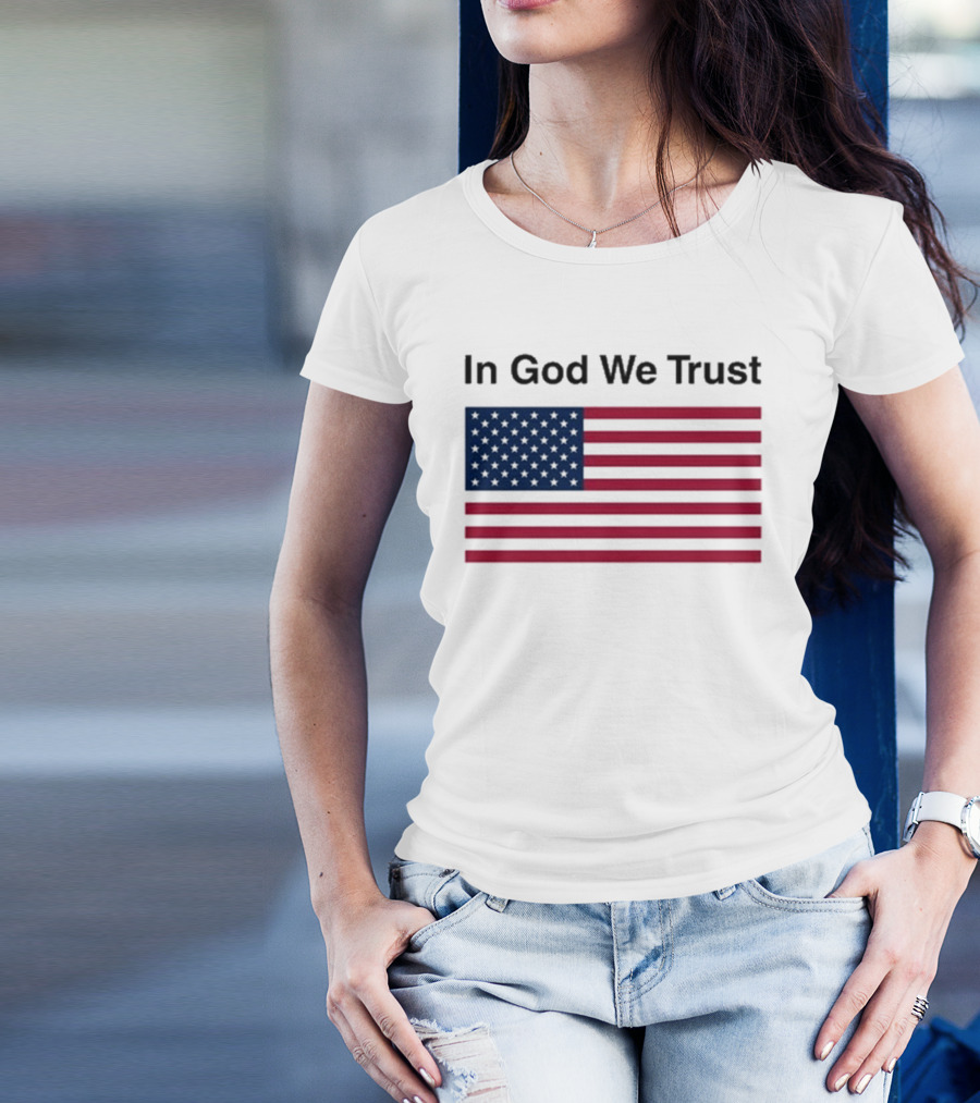 Eric Adams In God We Trust American Flag Pattern T-Shirt
