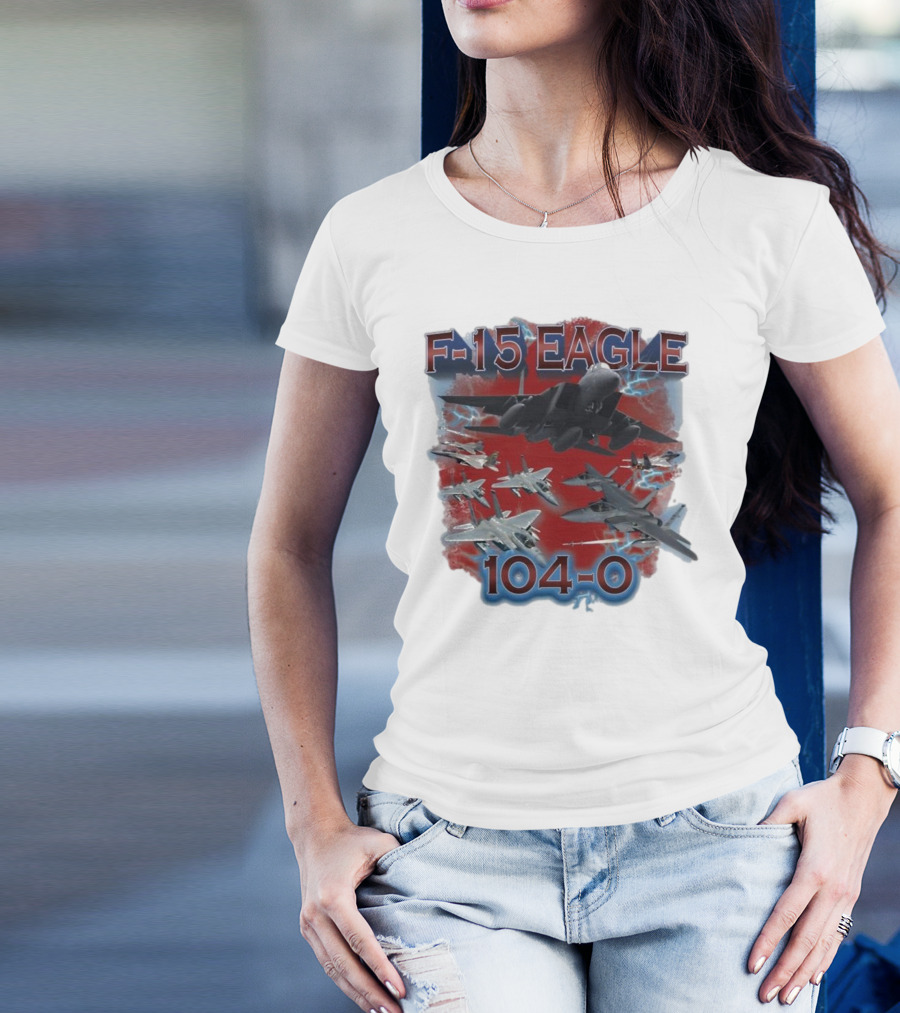 F-15 Eagle 104-0 Fighter Jet Lightning Squadron T-Shirt