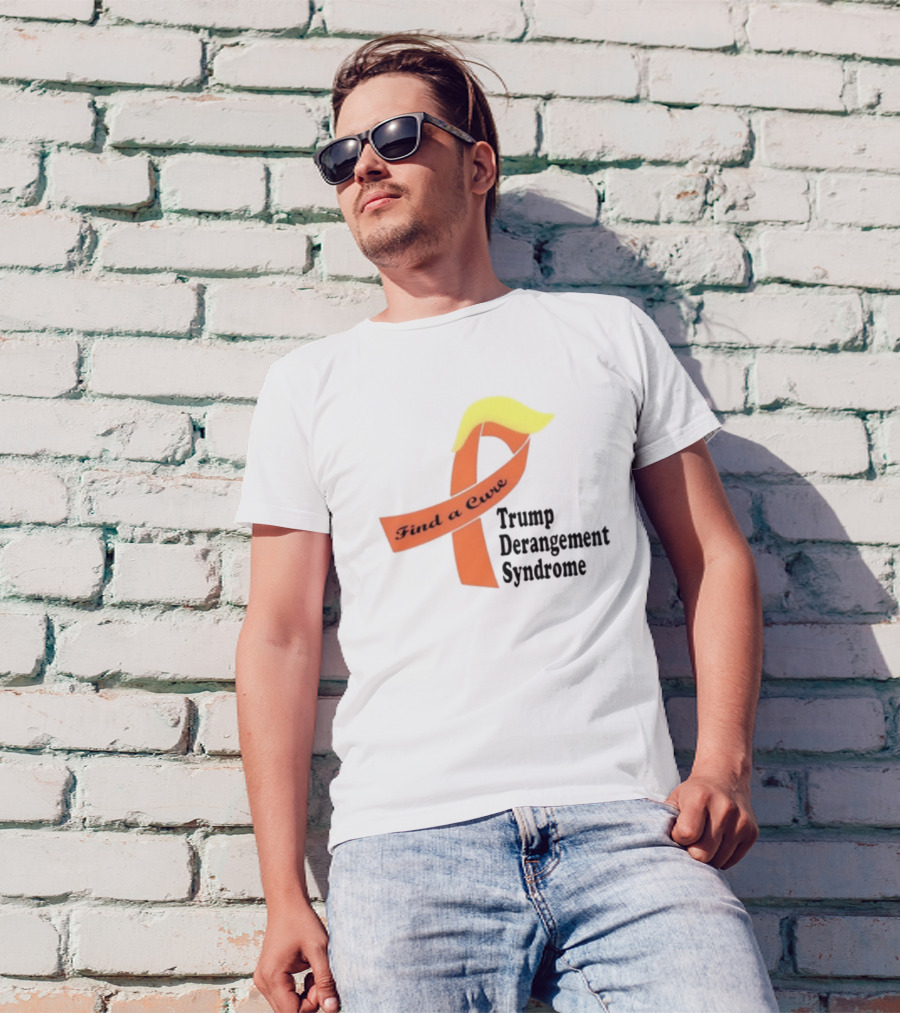 Find A Cure Trump Derangement Syndrome Ribbon Yellow Hair T-Shirt