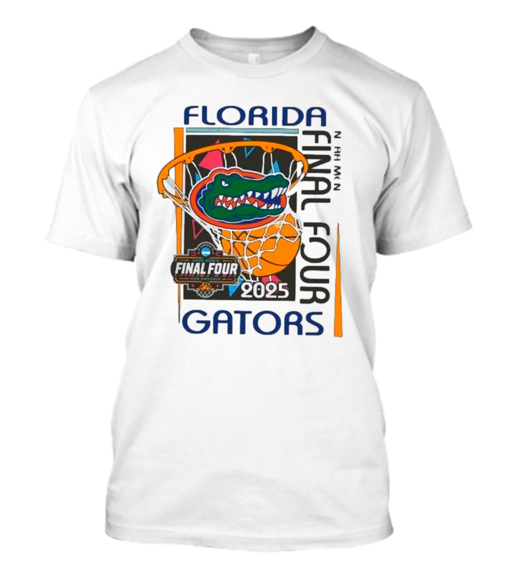 Florida Gators 2025 Final Four Basketball Retro Net Logo T-Shirt