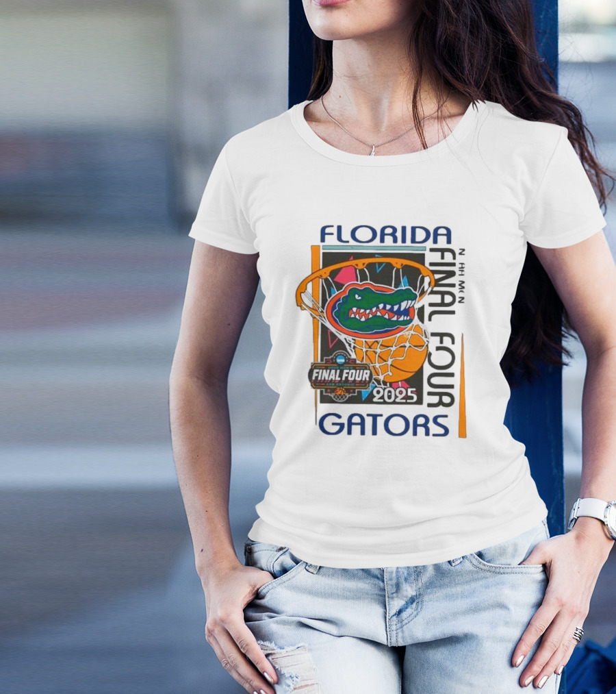 Florida Gators 2025 Final Four Basketball Retro Net Logo T-Shirt