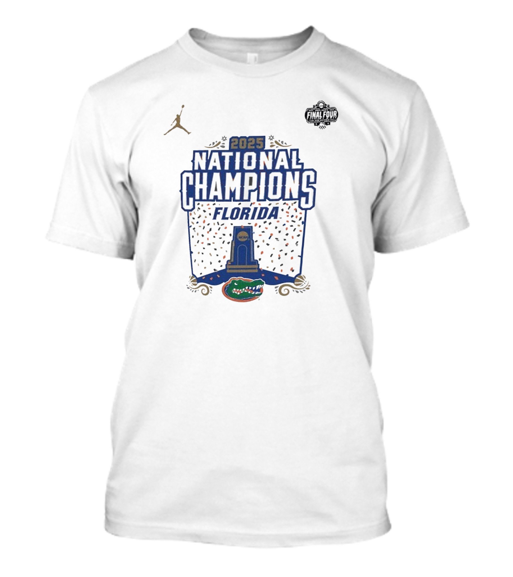 Florida Gators 2025 NCAA Basketball National Champions Trophy Celebration T-Shirt