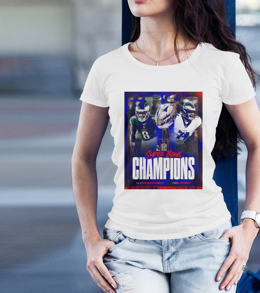 Florida Gators CJ Gardner-Johnson Fred Johnson Super Bowl Champions T-Shirt