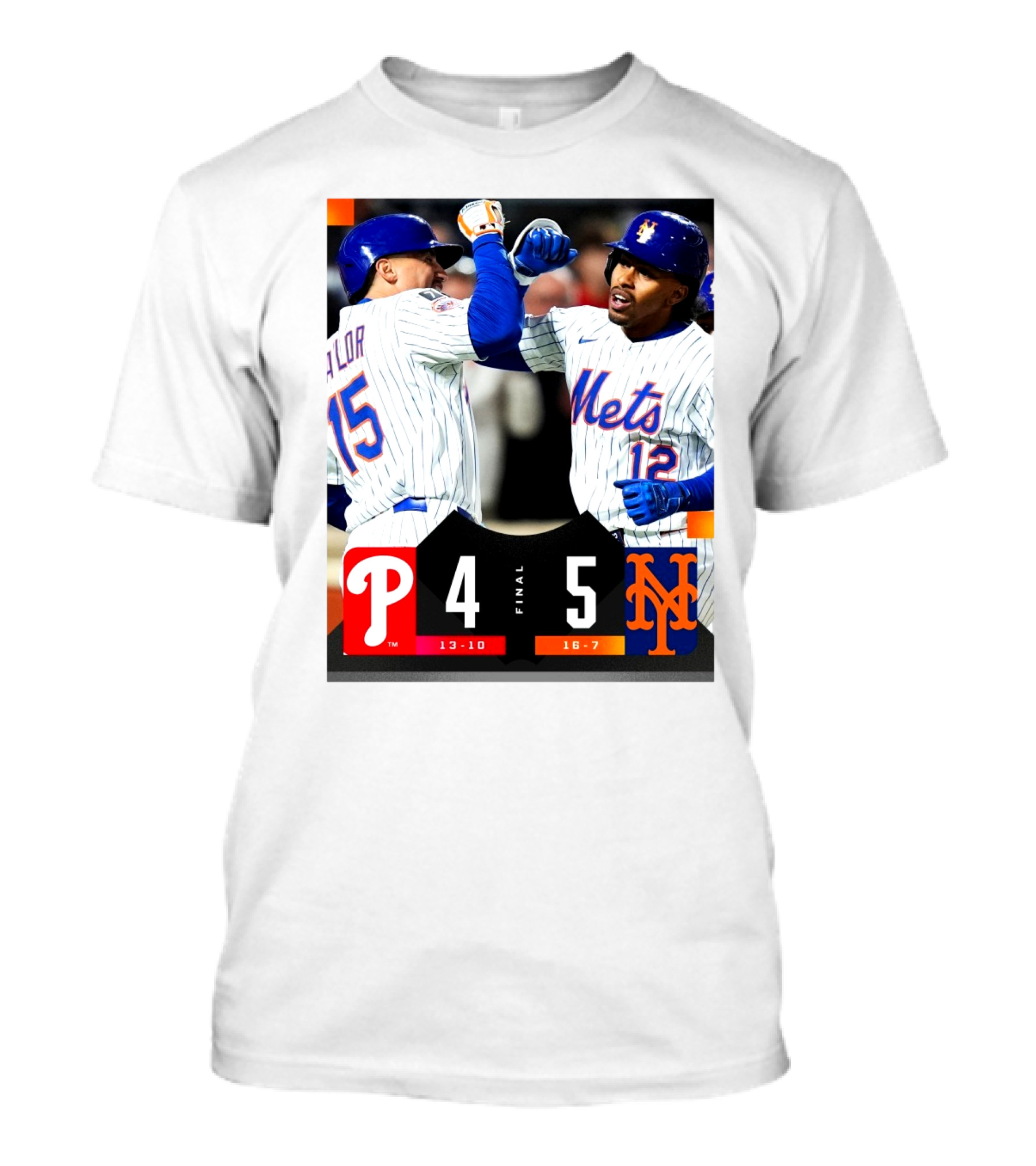 Francisco Lindor New York Mets Victory Over Philadelphia Phillies 5-4 Final Score T-Shirt