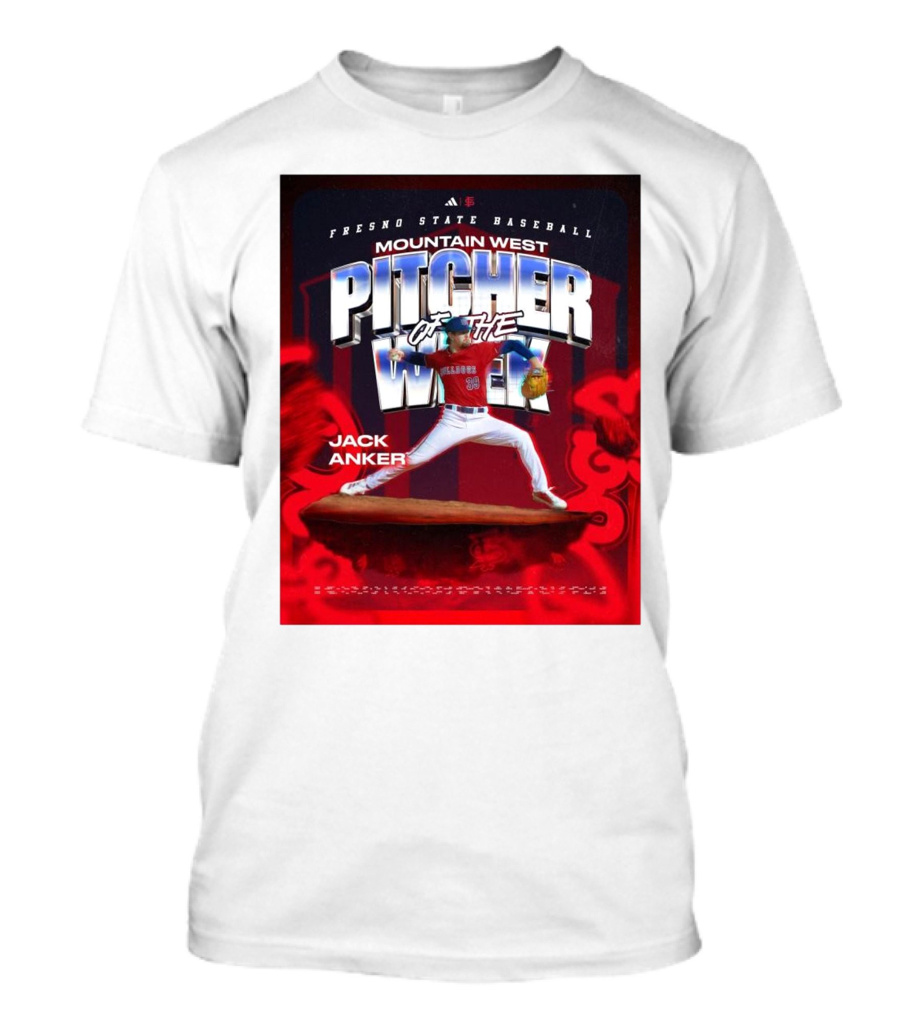 Fresno State Baseball Mountain West Pitcher Of The Week Jack Anker T-Shirt