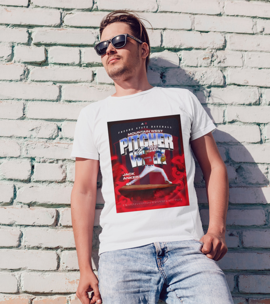 Fresno State Baseball Mountain West Pitcher Of The Week Jack Anker T-Shirt