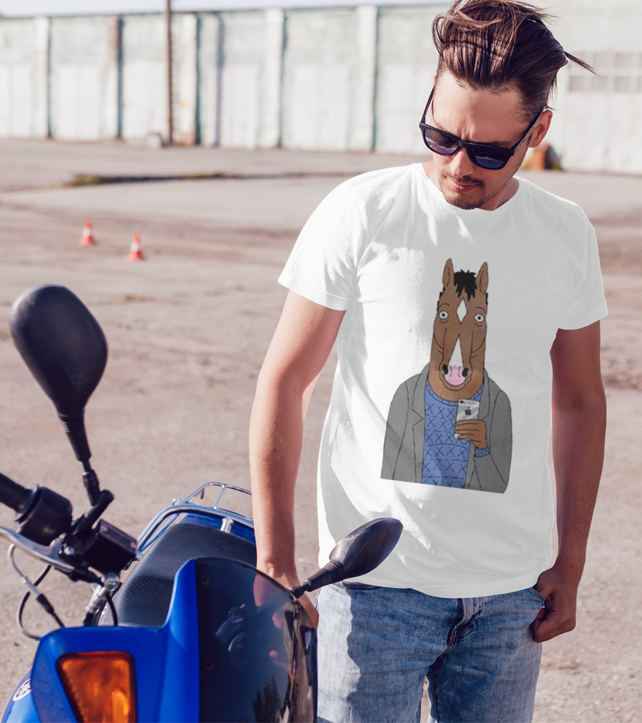 Bojack Horseman Horse Head Selfie Smartphone Humor T-Shirt