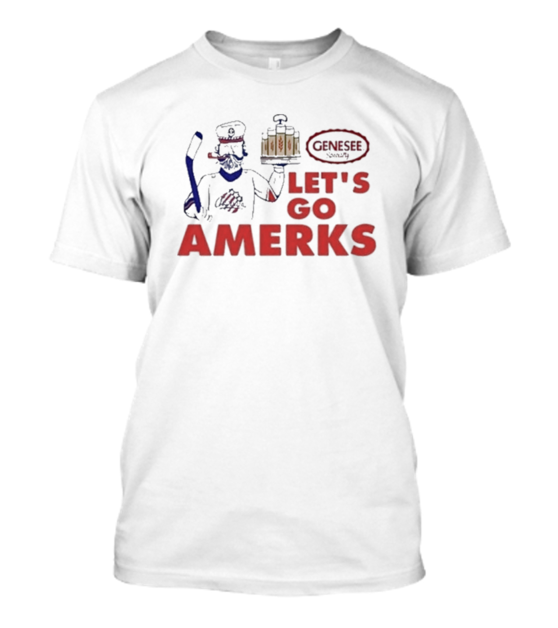 Genesee Beer Let's Go Amerks Hockey Theme T-Shirt