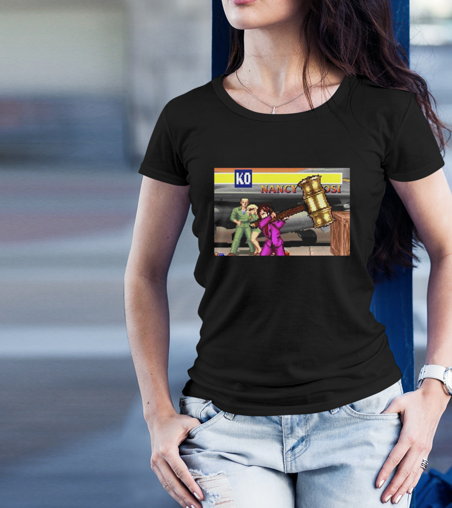 Nancy Pelosi KO Street Fighter Game Parody Scene T-Shirt