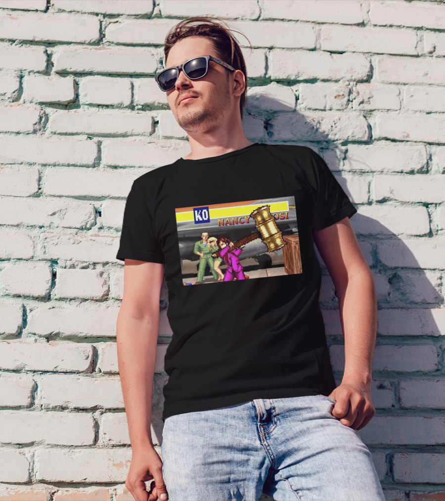 Nancy Pelosi KO Street Fighter Game Parody Scene T-Shirt