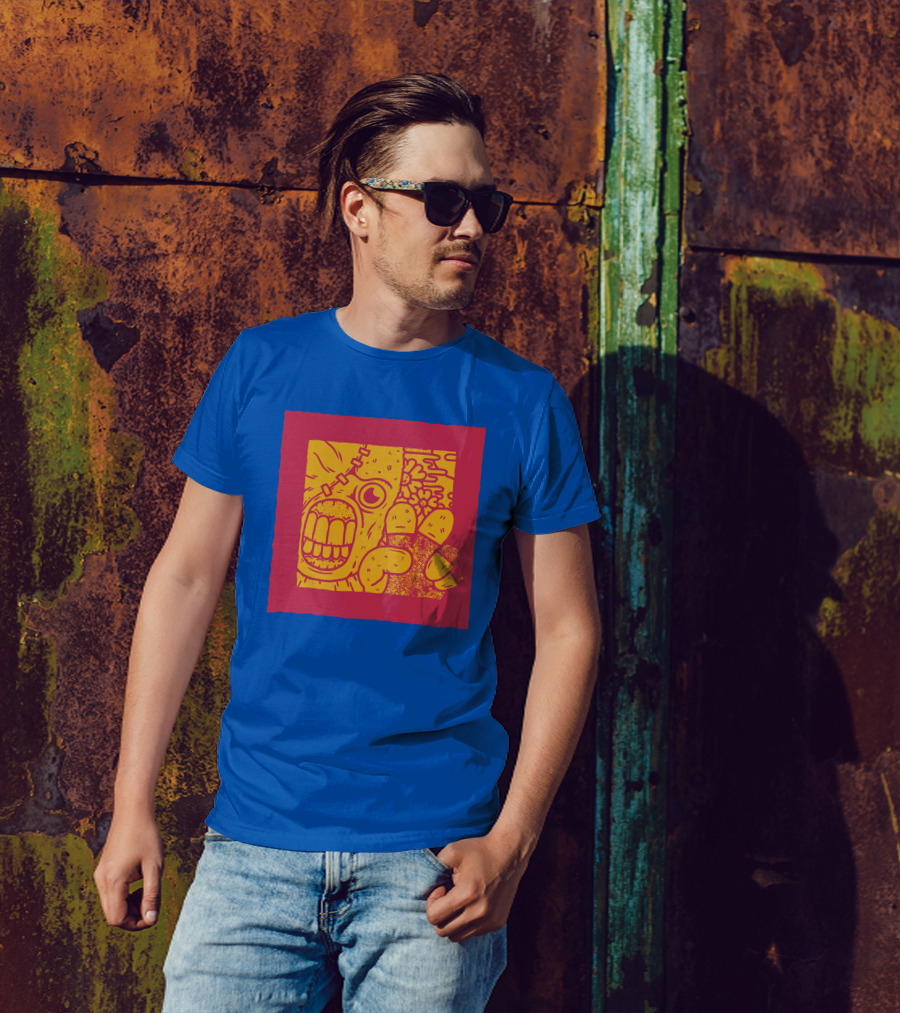 Biomaster 3 Last Escape Panic Zombie Face And Floral Background T-Shirt