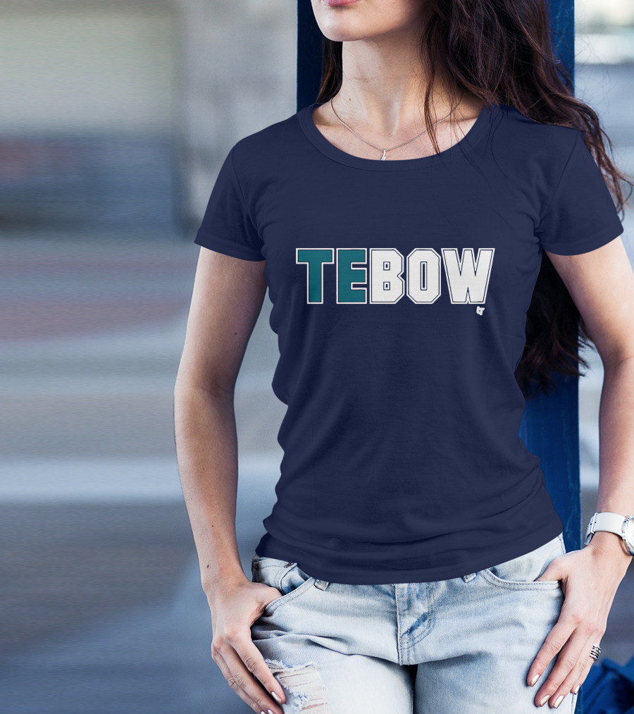 TEBOW Tim Tebow Dark Blue Block Lettering T-Shirt