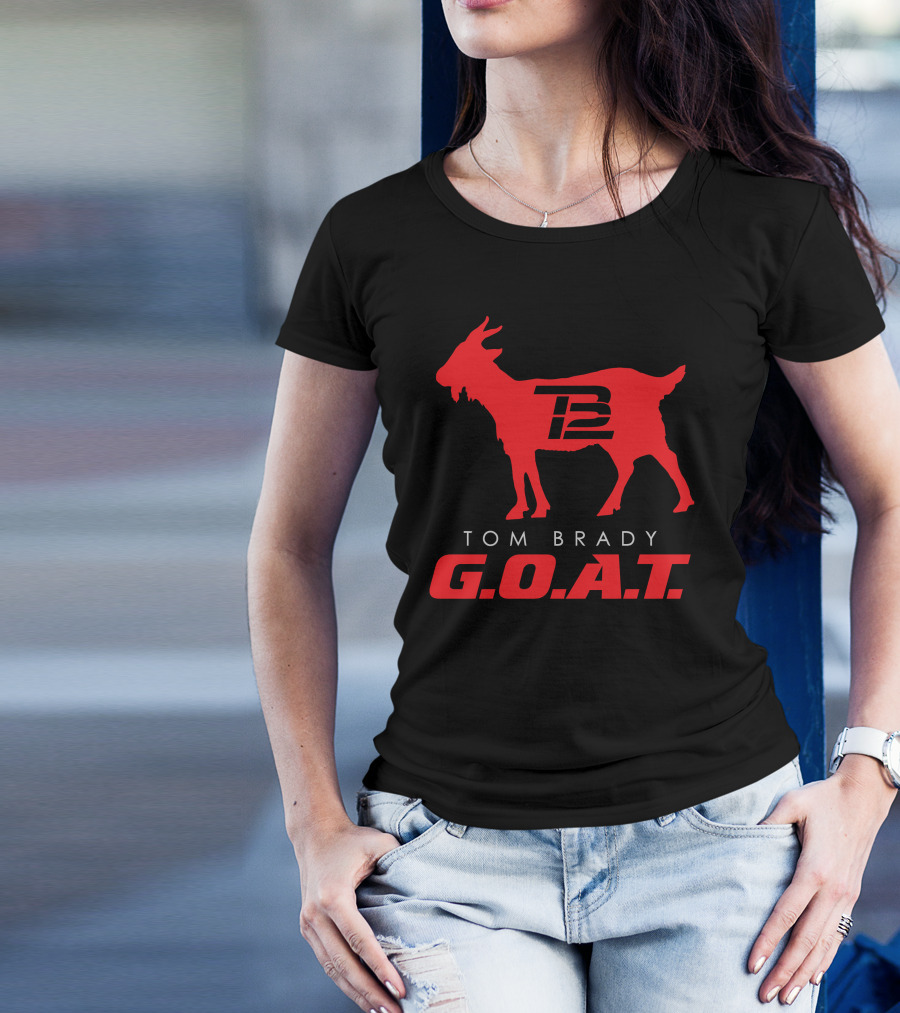 Tom Brady G.O.A.T. TB12 Logo Red Goat T-Shirt