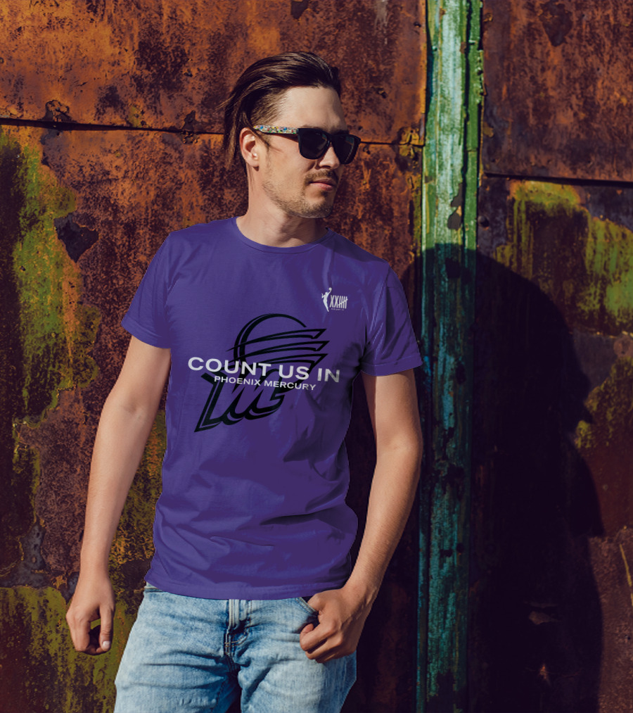 Count Us In Phoenix Mercury WNBA XXIII Logo Basketball T-Shirt