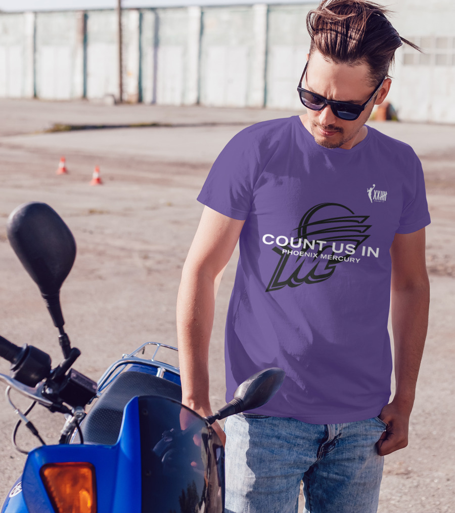 Count Us In Phoenix Mercury WNBA XXIII Logo Basketball T-Shirt