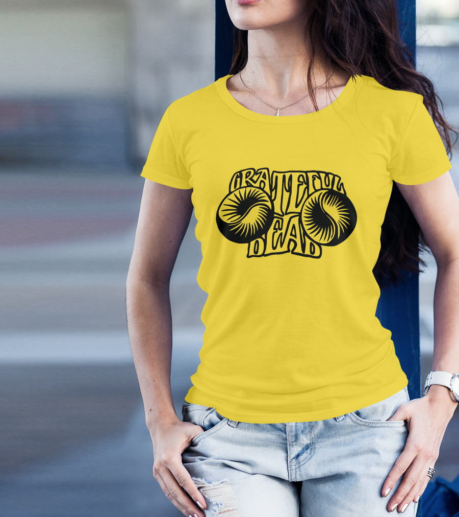 Grateful Dead Psychedelic Sunburst Yellow Background T-Shirt