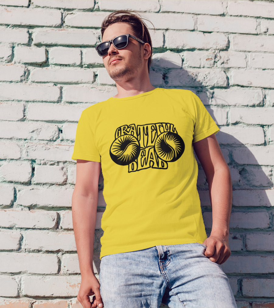 Grateful Dead Psychedelic Sunburst Yellow Background T-Shirt