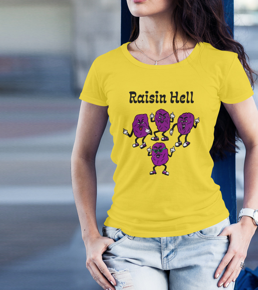 Raisin Hell Dancing Cartoon Purple Raisins T-Shirt