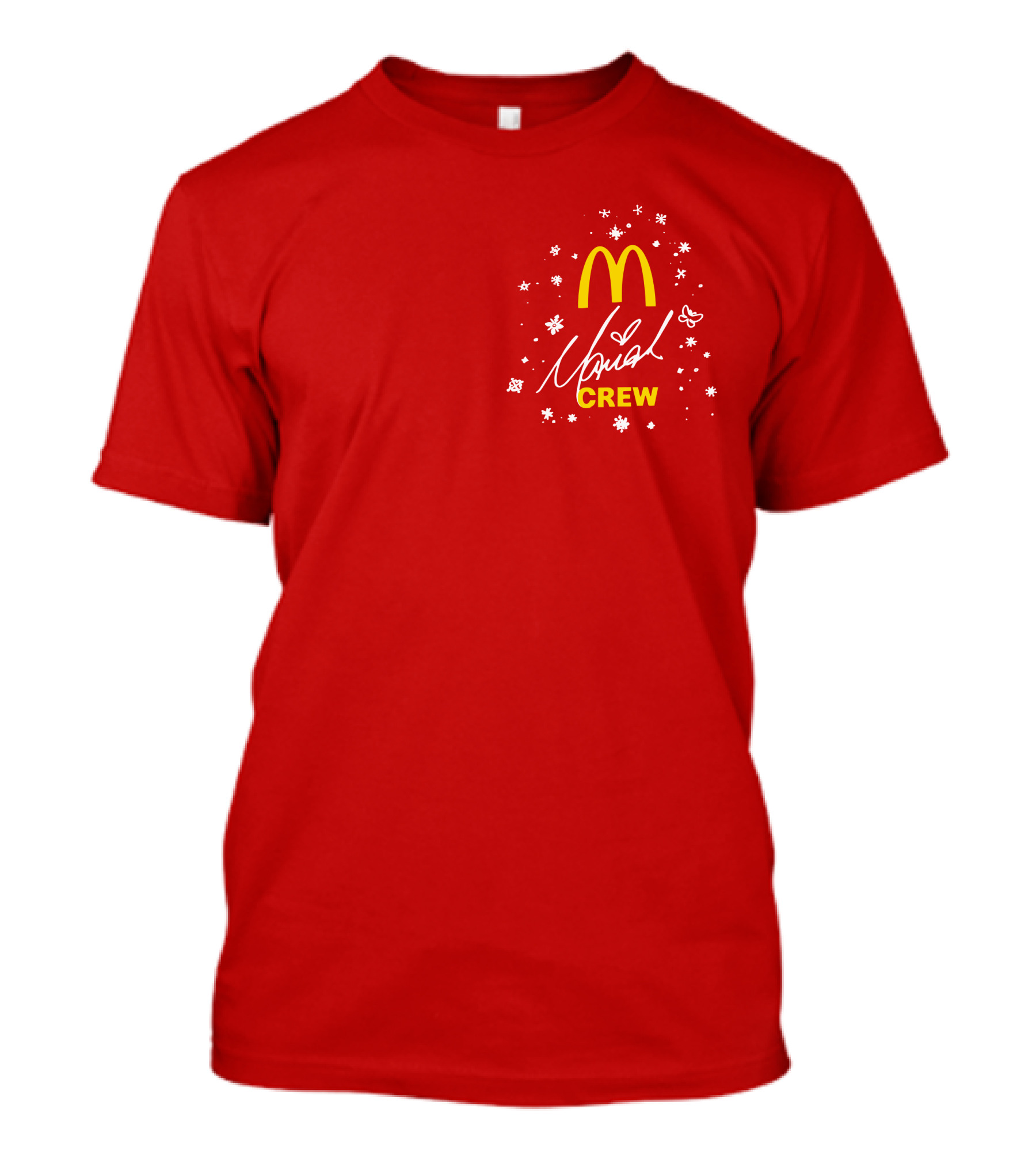 McDonald's Mariah Carey Crew Snowflakes Christmas Holiday T-Shirt