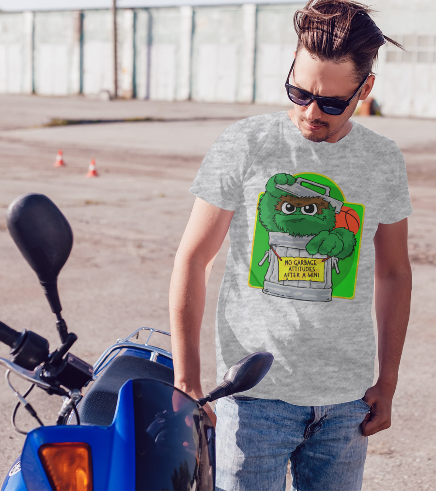 No Garbage Attitudes After A Win Eric Musselman Inspired Furry Trash Can Creature T-Shirt