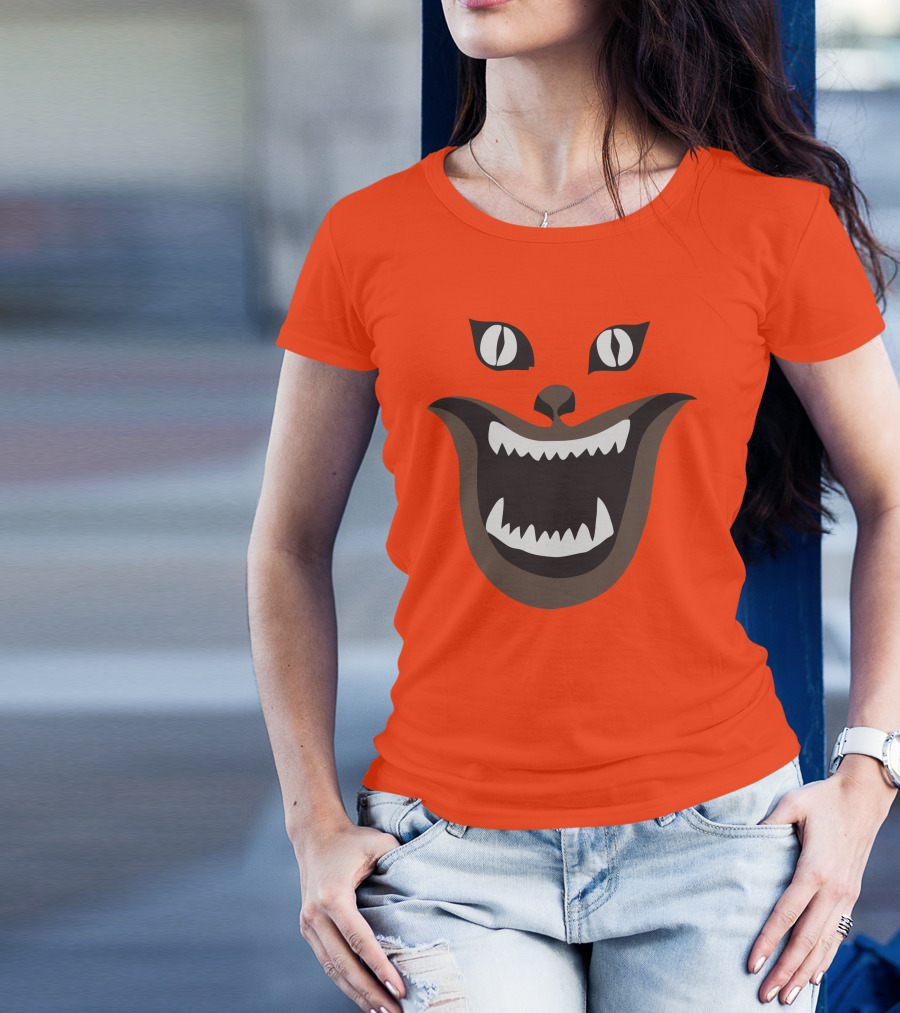 Hausu Cat Face Illustration Iconic Japanese Horror Movie Image T-Shirt