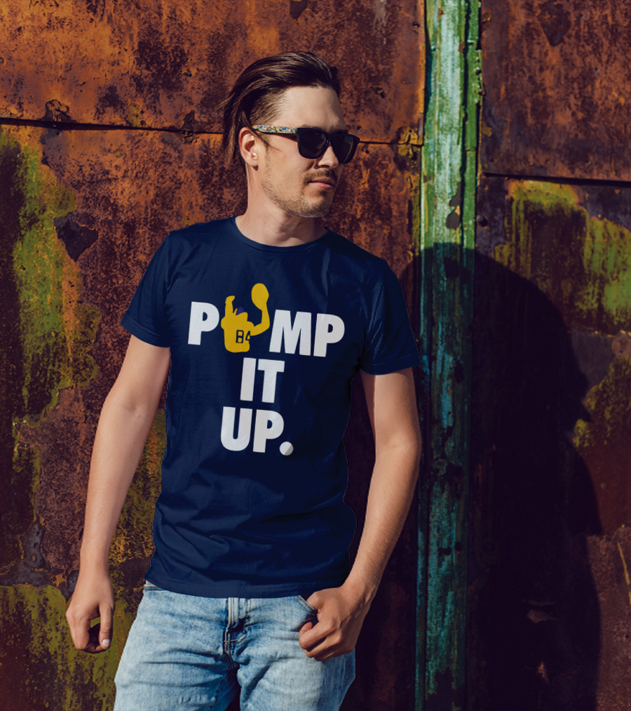 Pump It Up Blue B4 Ninety Football Gesture T-Shirt