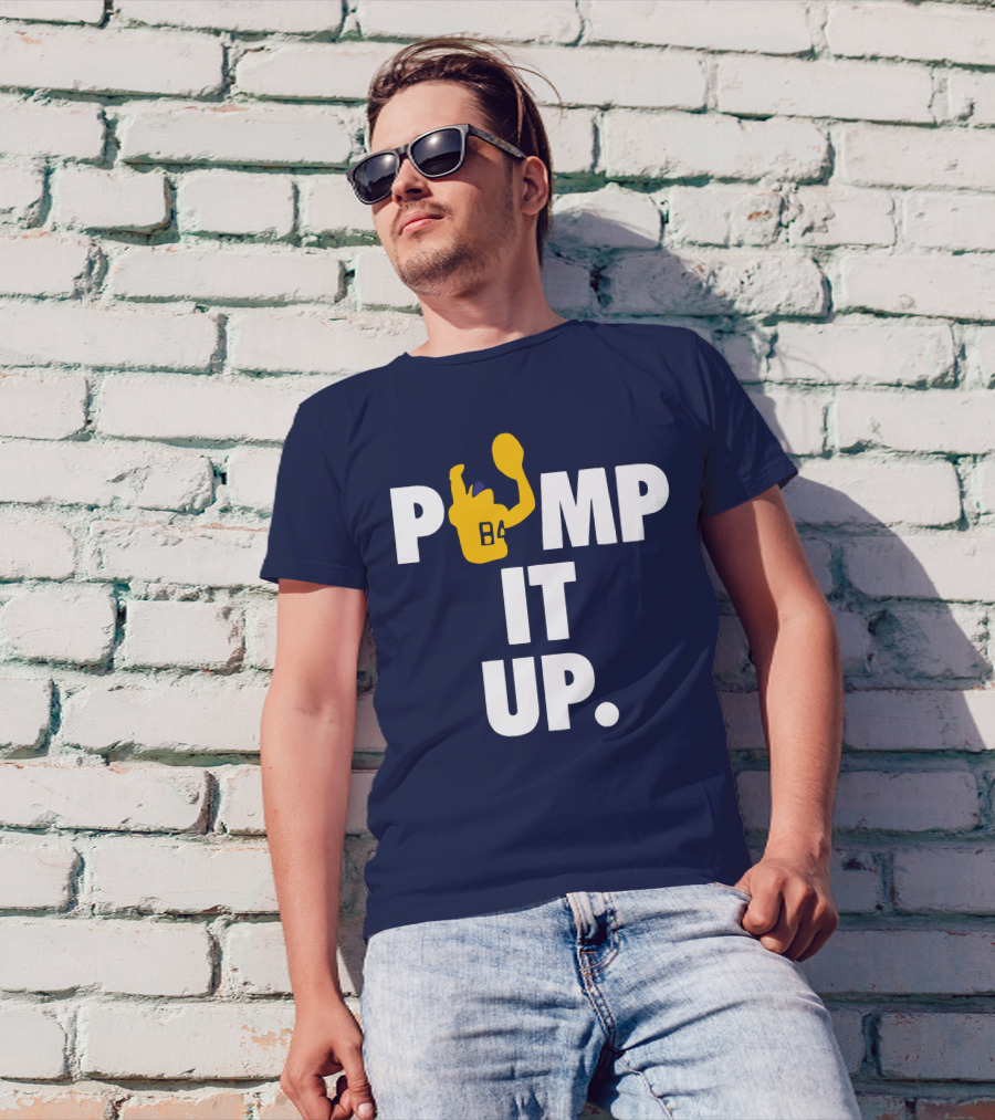 Pump It Up Blue B4 Ninety Football Gesture T-Shirt
