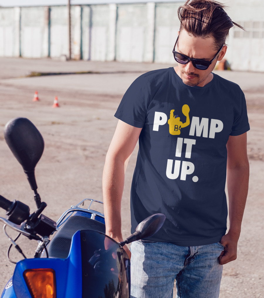 Pump It Up Blue B4 Ninety Football Gesture T-Shirt