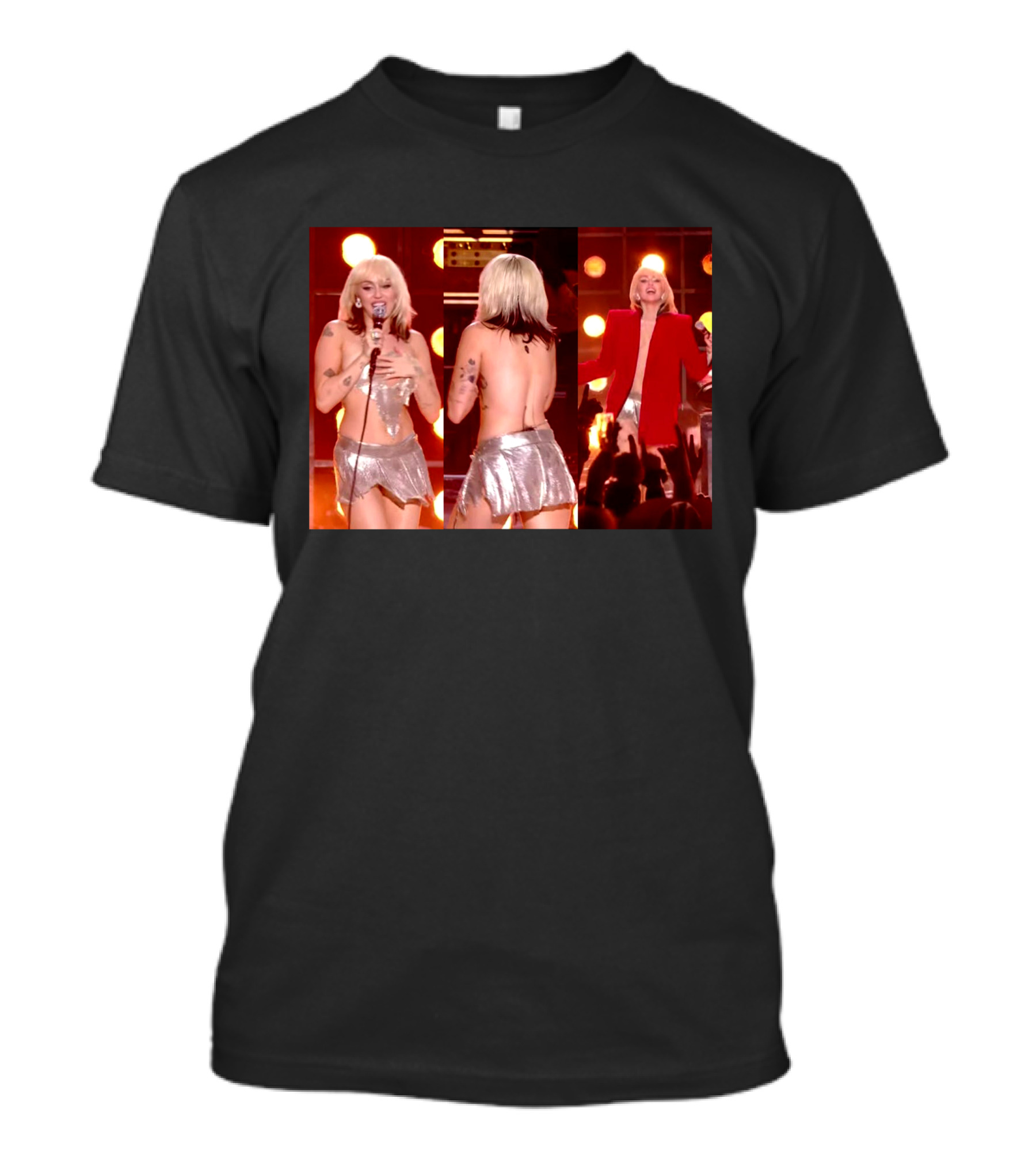 Miley Cyrus Silver Outfit Performance T-Shirt