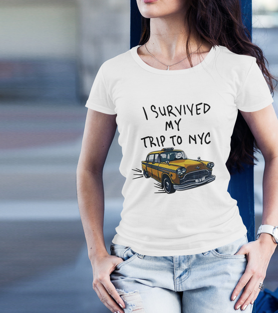 Tom Holland Spiderman Homecoming I Survived My Trip To NYC Yellow Taxi T-Shirt