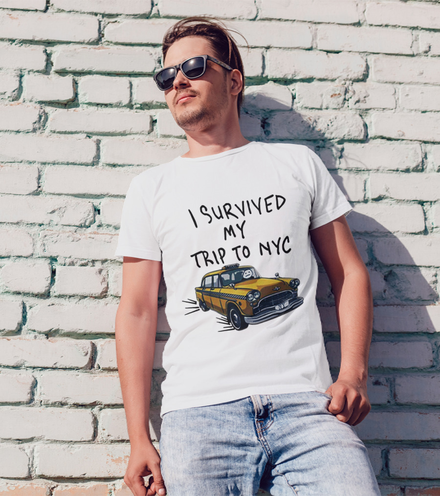 Tom Holland Spiderman Homecoming I Survived My Trip To NYC Yellow Taxi T-Shirt