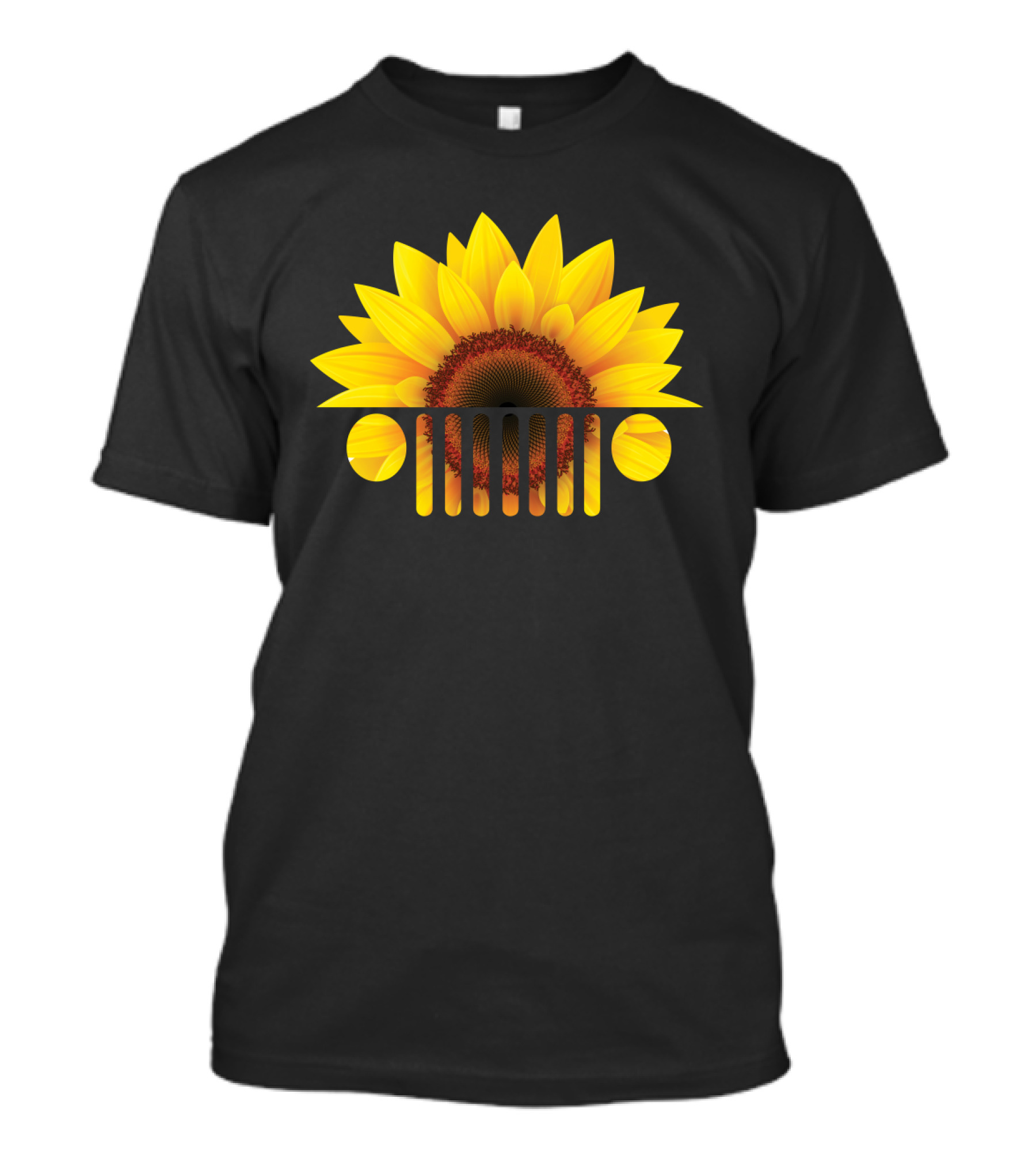 Sunflower Jeep Grille Emblem Blossoms T-Shirt